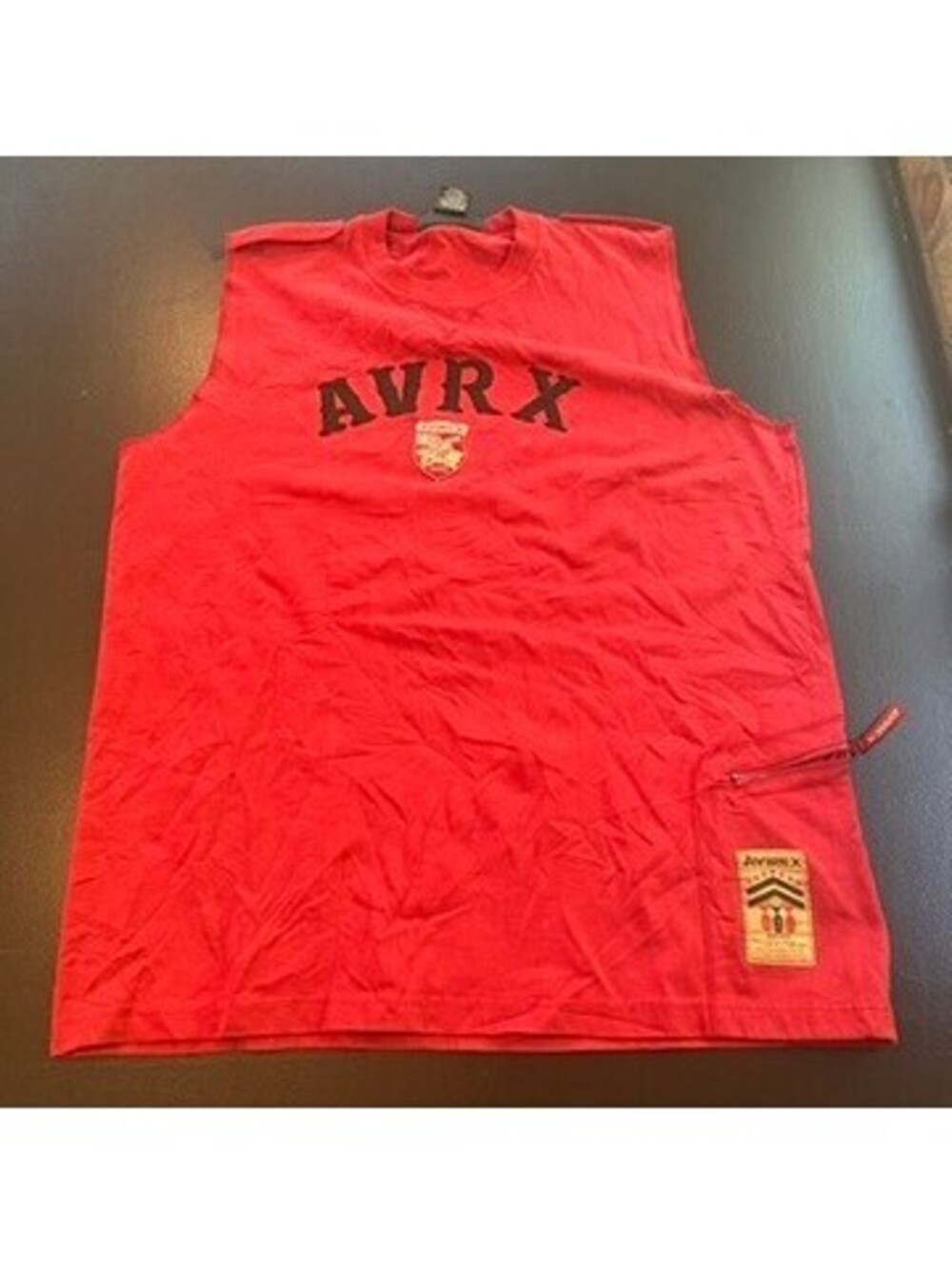 Vintage y2k biker air Avirex sleeveless top red